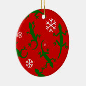 クリスマスの雪の結晶ゲッコ セラミックオーナメント (右)