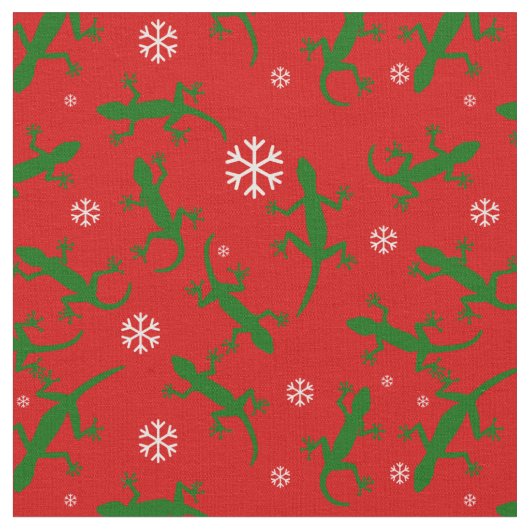 クリスマスの雪の結晶ゲッコ ファブリック (クローズアップ)