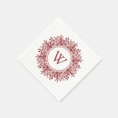 クリスマスの雪の結晶モノグラム スタンダードカクテルナプキン (角)