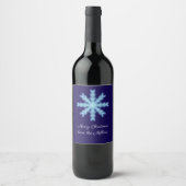 クリスマスの雪の結晶 オーダーメイド 名前入り ワインラベル (正面)