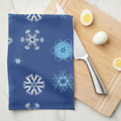 クリスマスの雪の結晶 キッチンタオル (四つ折り)