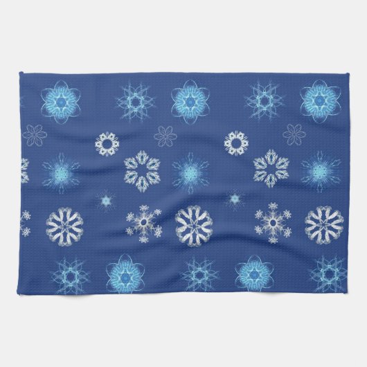 クリスマスの雪の結晶 キッチンタオル (横)