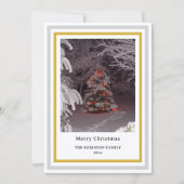 クリスマスの雪の結晶 クリスマスツリー 画像挿入 シーズンカード (正面)