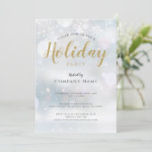 クリスマスの雪の結晶　コーポレートホリデーパーティー 招待状 (スタンド正面)