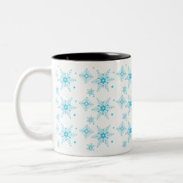 クリスマスの雪の結晶 ツートーンマグカップ