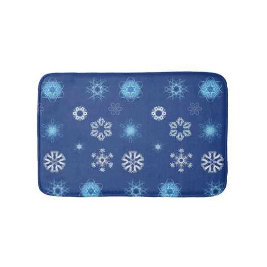 クリスマスの雪の結晶 バスマット (正面)