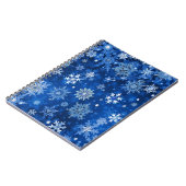 クリスマスの雪の結晶 ブルーとシルバー ノートブック (左側)
