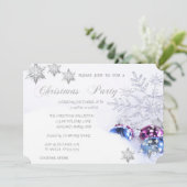 クリスマスの雪の結晶 ボール、会社のパーティー 招待状 (スタンド正面)