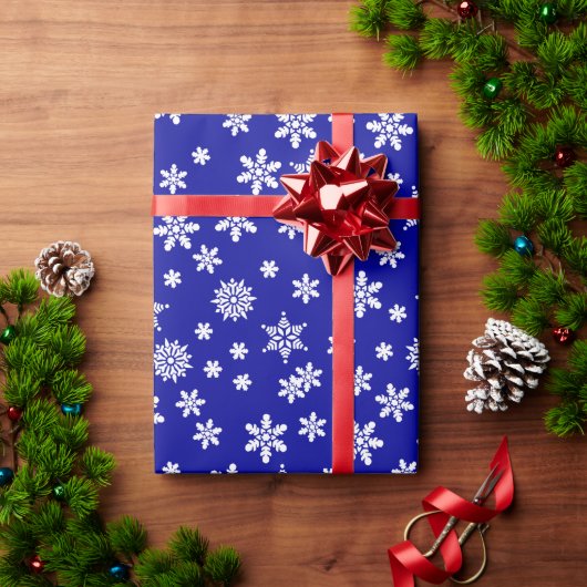 クリスマスの雪の結晶 ラッピングペーパー (クリスマスギフト)
