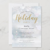 クリスマスの雪の結晶　会社の年末パーティー 招待状 (正面)