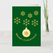 クリスマスの雪の結晶、猫の写真、オリジナルグッズ、 箔シーズンカード (正面)