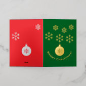 クリスマスの雪の結晶、猫の写真、オリジナルグッズ、 箔シーズンカード (外側レイダウン)