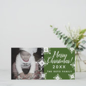 クリスマスの雪の結晶 赤ちゃん フォト シーズンカード (スタンド正面)