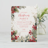 クリスマスの雪の緑と果実 招待状 (スタンド正面)