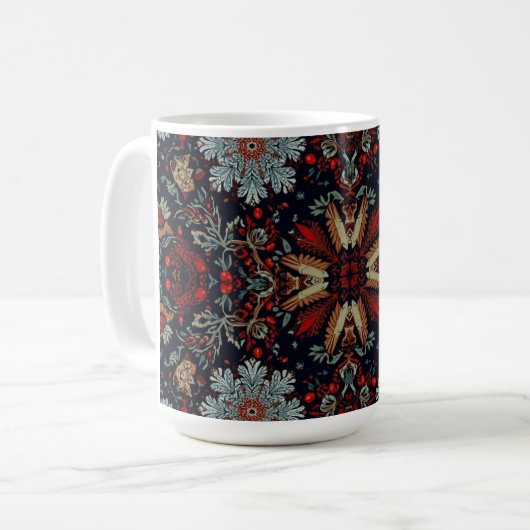 クリスマスの雪の花シンフォニー コーヒーマグカップ (正面左)