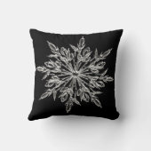 クリスマスの雪の薄片の装飾的で黒い装飾用クッション クッション (裏面)