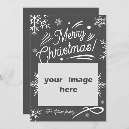 クリスマスの雪の降り輝く冬 シーズンカード (正面/裏面)