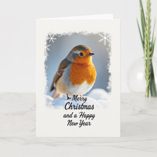 クリスマスの雪の鳥のカード カード (正面)