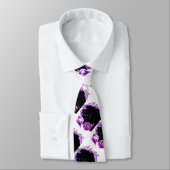 クリスマスの雪のbaubelsの紫色の黒 ネクタイ (タイ)