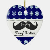 クリスマスの雪を通したStaching セラミックオーナメント (右)