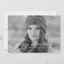 クリスマスの雪オーバーレイ2枚の写真カード シーズンカード