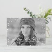 クリスマスの雪オーバーレイ2枚の写真カード シーズンカード (スタンド正面)