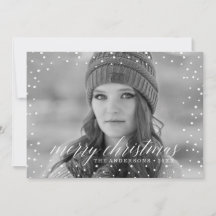 クリスマスの雪オーバーレイ2枚の写真カード