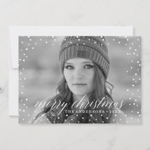 クリスマスの雪オーバーレイ2枚の写真カード シーズンカード
