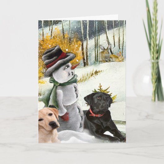 クリスマスの雪場面w実験室カード シーズンカード (正面)