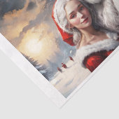 クリスマスの雪景色に佇むサンタとその奥様 薄葉紙 (詳細)