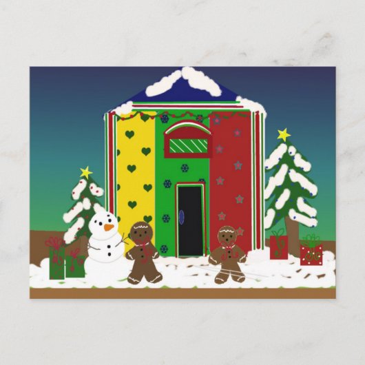 クリスマスの雪景色 シーズンポストカード (正面)