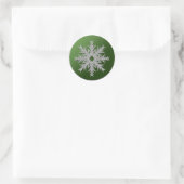 クリスマスの雪片のコレクション-緑 ラウンドシール (バッグ)