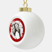 クリスマスの雪片のパーソナライズな写真のオーナメント セラミックボールオーナメント (右)