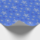 クリスマスの雪片の休日パターン ラッピングペーパー (角)