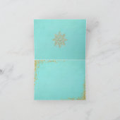 クリスマスの雪片の水及び金ゴールド シーズンカード (内部)