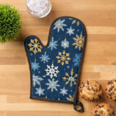 クリスマスの雪片パターン 鍋つかみ (トップダウン)