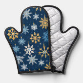 クリスマスの雪片パターン 鍋つかみ (正面/裏面)