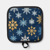 クリスマスの雪片パターン 鍋敷き (正面)