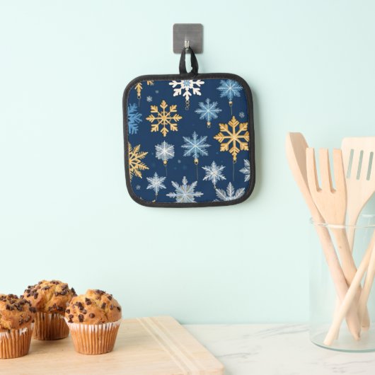 クリスマスの雪片パターン 鍋敷き (インサイチュ (吊り下げ))