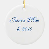 クリスマスの雪片及び球のオーナメントは名前を加えます セラミックオーナメント (裏面)