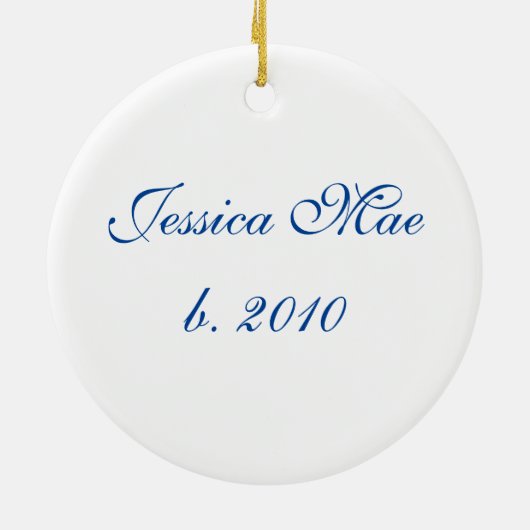 クリスマスの雪片及び球のオーナメントは名前を加えます セラミックオーナメント (裏面)