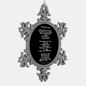 クリスマスの雪片飾り スノーフレークピューターオーナメント (左)