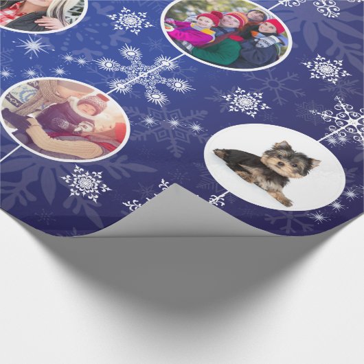 クリスマスの雪片10のお気に入りのな家族写真 ラッピングペーパー (角)