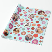 クリスマスの雪片14のお気に入りのな家族の写真 ラッピングペーパー (アンロールド)