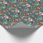 クリスマスの雪片8つのお気に入りのな家族写真 ラッピングペーパー (角)