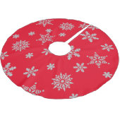 クリスマスの雪片 ブラッシュドポリエステルツリースカート (アングル)