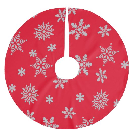 クリスマスの雪片 ブラッシュドポリエステルツリースカート (正面)