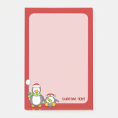 クリスマスの雪玉合戦をするペンギン ポストイット (正面)