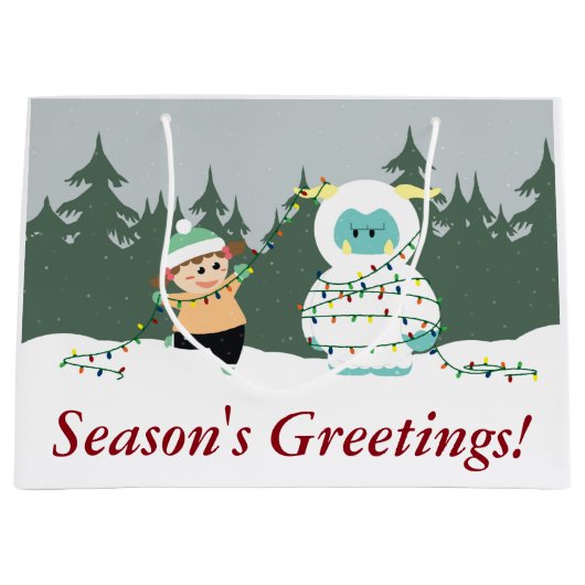 クリスマスの雪男 ラージペーパーバッグ (正面)