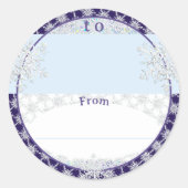 クリスマスの雪 ラウンドシール (正面)